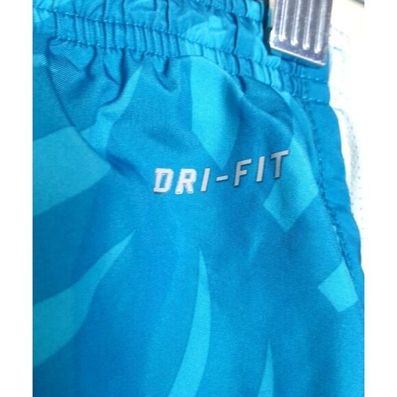 Nike Girls Shorts L Blue Dri-Fit Tempo Running Run Standard Lining Drawstring - Picture 3 of 8